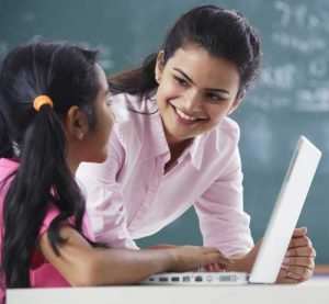 child with laptop